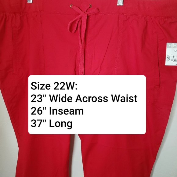 Liz Claiborne Pants Casual Red Elastic Waist Pull On Plus Size 22W NWT - Picture 6 of 12
